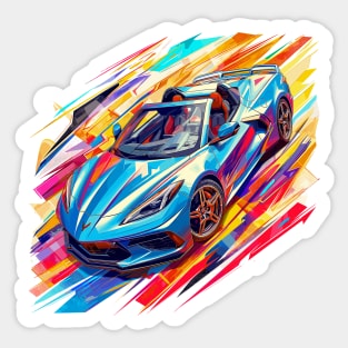 Rapid Blue HTC C8 Corvette Rip Tide Blue Supercar Racecar Muscle Car Hardtop convertible Color Splash Corvette C8 Sticker